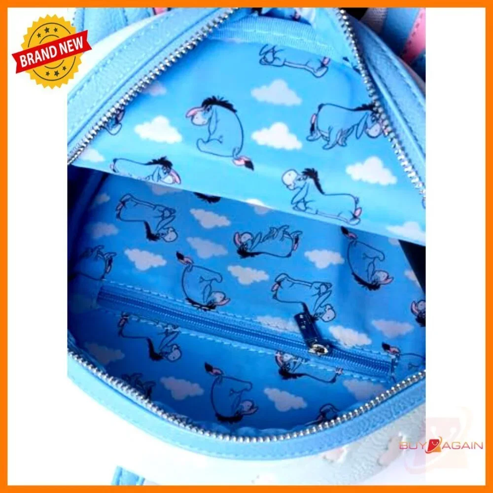 Mini Backpack Faux Leather Adjustable Straps Disney Eeyore Cosplay Handbag